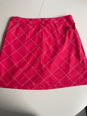 Coral Bay Hot Pink Diamond-Grid Mini Skort